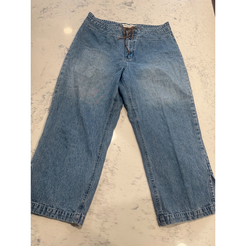Mountain Lake Jean Company Wide Leg Drawstring Jeans Medium Wash Cotton Size 12